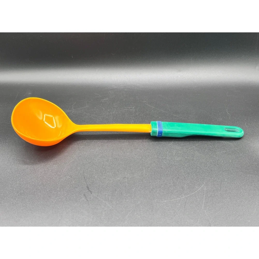 Vtg Plastic Soup Ladle Orange‎ Green Blue Colorful Kitchen Utensil Serving Spoon